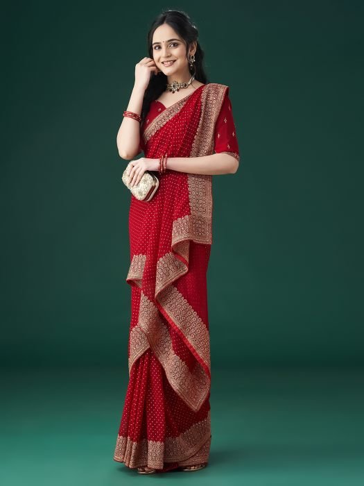 Maroon Embellished Beads and Stones Sarees maroon
