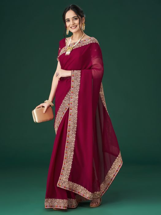 Cherry Embroidered Sarees georgette sarees