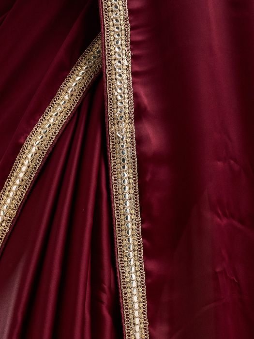 Embroidered Silk Blend Saree NEW