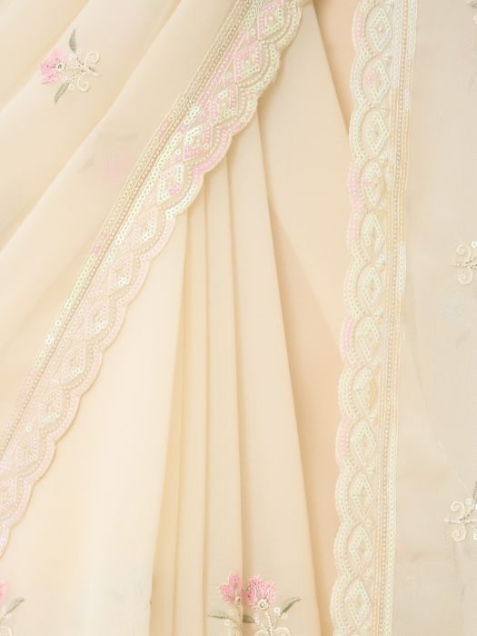 Floral Embroidered Saree embroidered saree