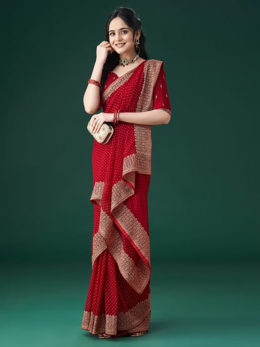 Maroon Embellished Beads and Stones Sarees maroon