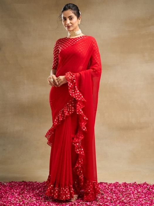 Poly Chiffon Saree party wear saree