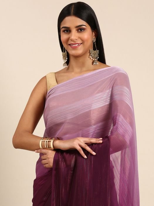 Wine Chiffon Saree chiffon sarees