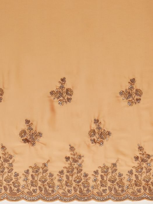 Yellow And  Gold Toned Floral Embroidered Art Silk Saree embroidered saree