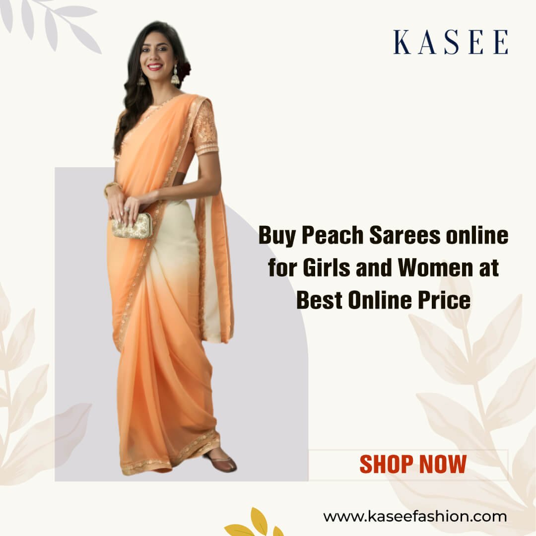 peach sarees