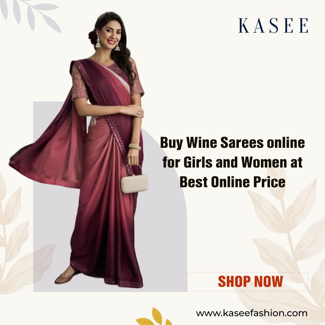 wine sarees